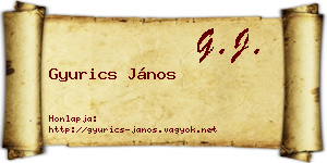 Gyurics János névjegykártya