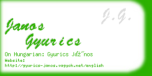 janos gyurics business card